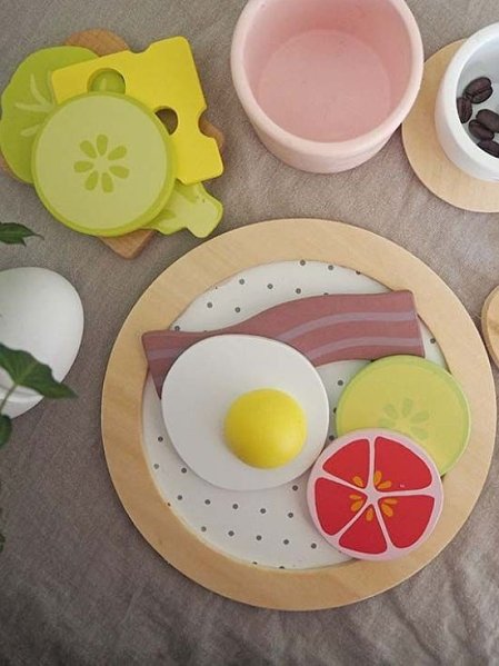 JABADABADO Ξύλινο σετ Τοστιέρα και υλικά πρωινού