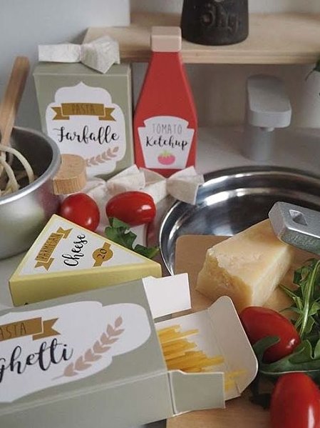 JABADABADO Ξυλινό Σετ Κατσαρόλα με Μακαρόνια και Σάλτσα