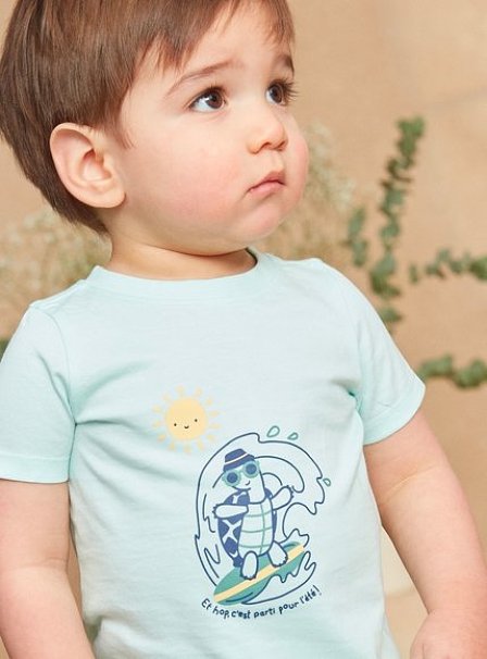 Βρεφική Μπλούζα για Αγόρια Surfing Turtle