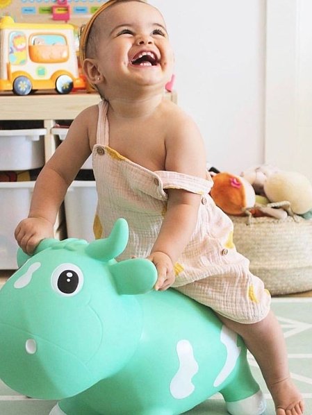 KIDZZFARM Φουσκωτή Μπλε Αγελάδα Bella the Cow Junior