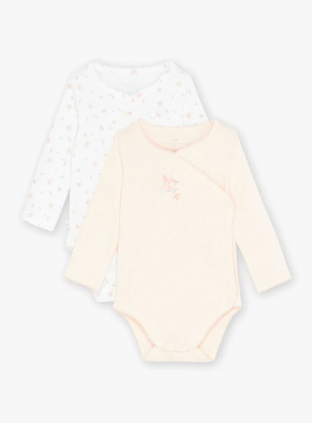 Σετ Βρεφικά Φορμάκια για Νεογέννητα Pink Birdie 2 τμχ