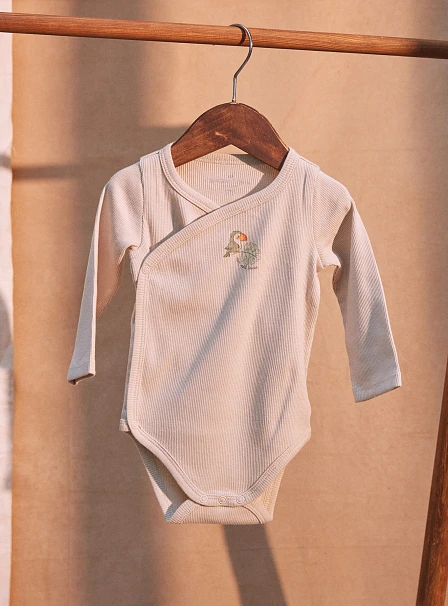 Σετ Βρεφικά Φορμάκια για Νεογέννητα Beige Birdie 2 τμχ