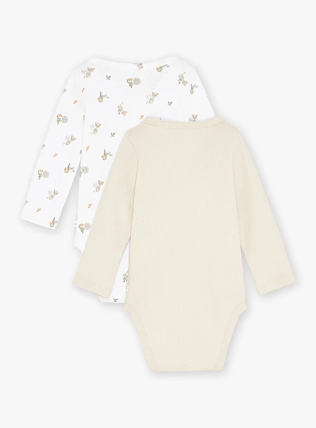 Σετ Βρεφικά Φορμάκια για Νεογέννητα Beige Birdie 2 τμχ