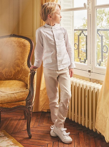 Παιδικό Πουκάμισο για Αγόρια Classic White Beige