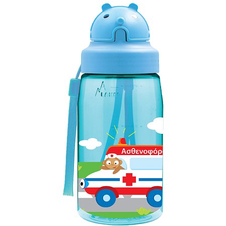 Παιδικό Παγούρι Laken Γαλάζιο Firetruck 450 ml - Πώμα OBY