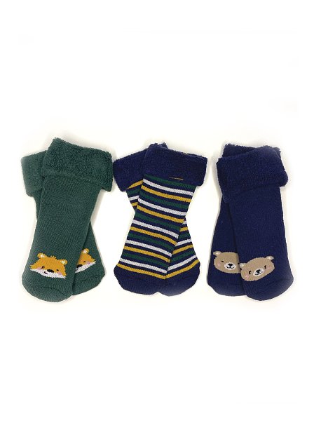Σετ Βρεφικές Κάλτσες για Αγόρια Navy/Green Friends 3 τμχ