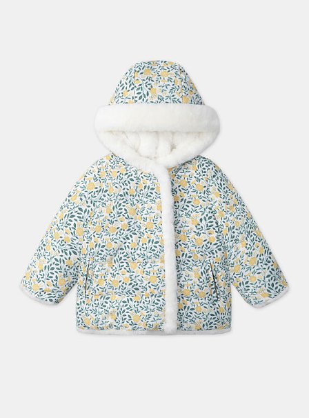 Βρεφικό Μπουφάν για Κορίτσια Fluffy Flowers - 2 σε 1