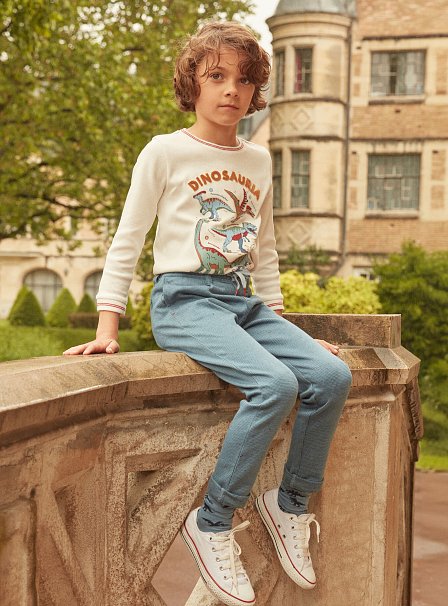 Παιδική Μπλούζα για Αγόρια White Dinosauria