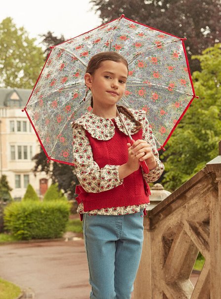 Παιδική Ομπρέλα για Κορίτσια Transparent Red