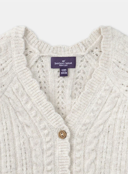 Παιδική Ζακέτα για Κορίτσια Off White Knit