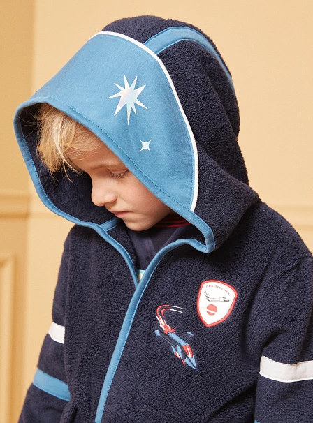 Παιδικό Μπουρνούζι για Αγόρια Navy Space