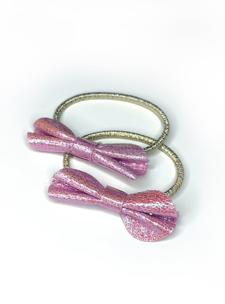 Σετ Παιδικά Λαστιχάκια Μαλλιών για Κορίτσια Gold Bows 2 τμχ