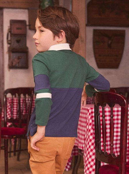 Παιδική Μπλούζα για Αγόρια Green/Navy Polo