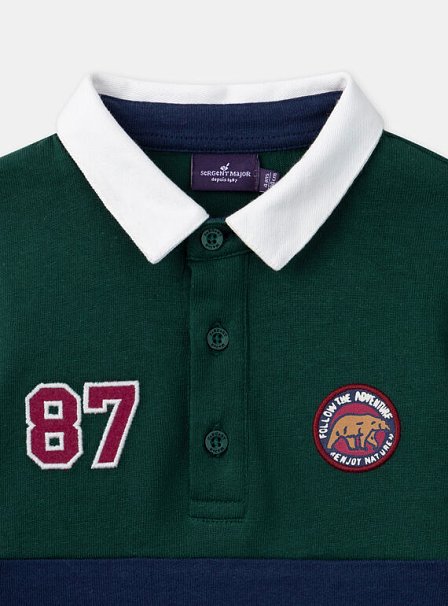 Παιδική Μπλούζα για Αγόρια Green/Navy Polo