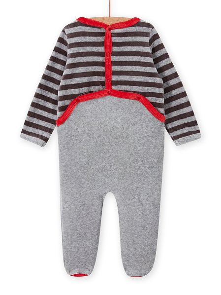 Βρεφική Ολόσωμη Πιτζάμα για Αγόρια Grey Panda