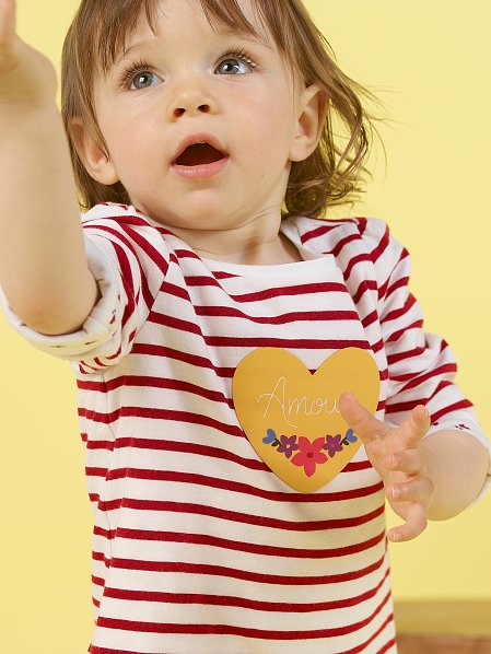 Βρεφική Μπλούζα για Κορίτσια Stripped Amour - 2 σε 1
