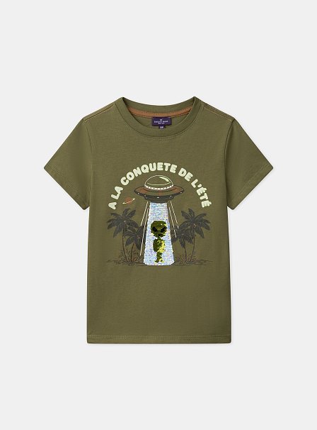 Παιδική Μπλούζα για Αγόρια Olive Alien