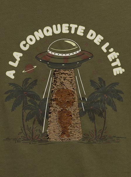 Παιδική Μπλούζα για Αγόρια Olive Alien