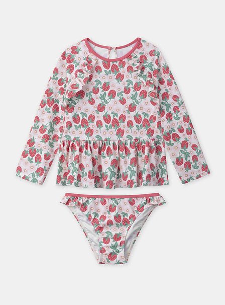 Σετ Παιδικό Μαγιό και Αντιηλιακή Μπλούζα για Κορίτσια Strawberry Haze