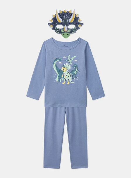 Σετ Παιδικές Πιτζάμες για Αγόρια Blue Dinosaur