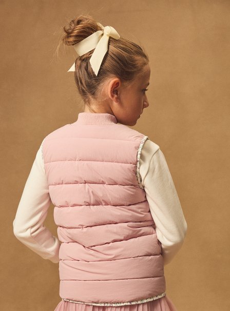 Παιδικό Αμάνικο Μπουφάν για Κορίτσια Dusty Pink