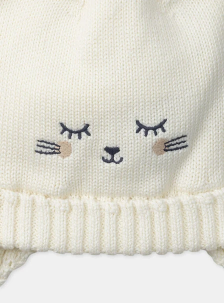 Βρεφικός Σκούφος για Κορίτσια Cute Creme