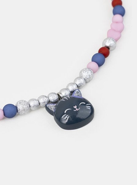 Παιδικό Κολιέ για Κορίτσια Beaded Cat
