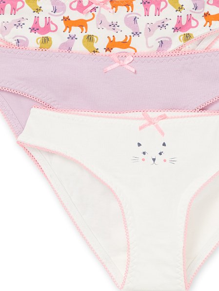 Σετ Παιδικά Εσώρουχα για Κορίτσια Πολύχρωμα Cats 3 τμχ