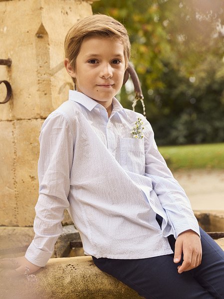 Παιδικό Πουκάμισο για Αγόρια Blue Seersucker