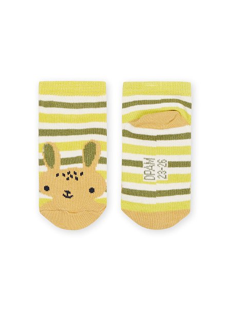 Βρεφικές Κάλτσες Unisex Yellow/Green Stripes Rabbit