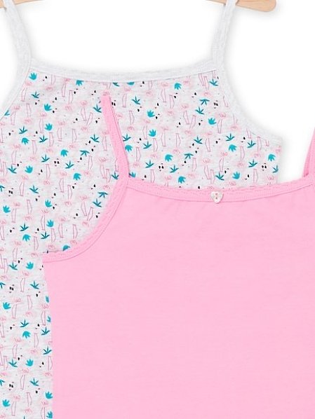 Σετ Παιδικά Φανελάκαι για Κορίτσια Πολύχρωμο-Ροζ Flamigo 2 τμχ