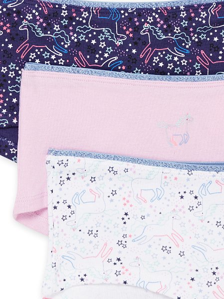 Σετ Παιδικά Εσώρουχα για Κορίτσια Μπλε Unicorn Stars 3 τμχ