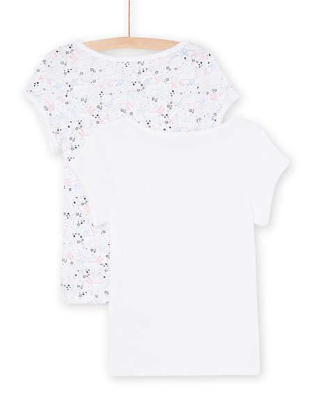 Σετ Παιδικά Φανελάκια για Κορίτσια Λευκό-Γκρι Unicorn Rainbow 2 τμχ