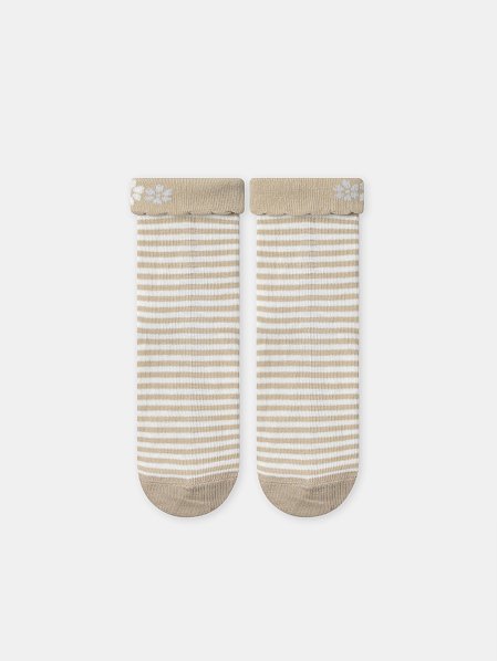 Παιδικές Κάλτσες για Κορίτσια Beige Stripes & Flowers