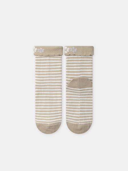 Παιδικές Κάλτσες για Κορίτσια Beige Stripes & Flowers
