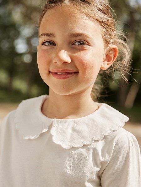 Παιδική Μπλούζα για Κορίτσια White Princess Collar