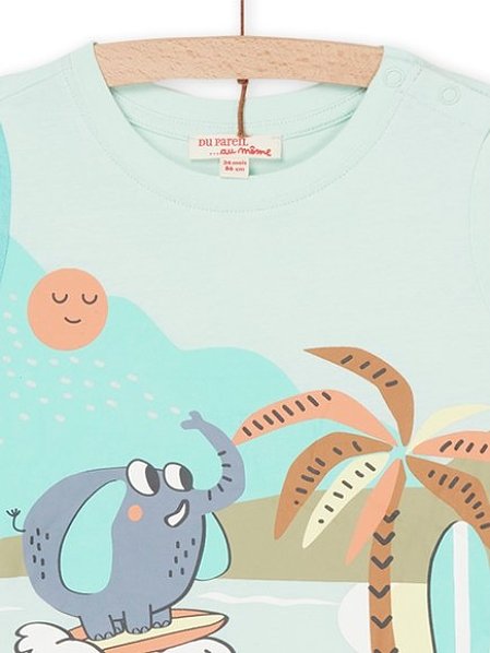 Βρεφική Μπλούζα για Αγόρια Surfing Elephant