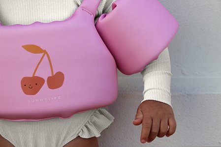 SUNNYLIFE Παιδικό Φουσκωτό Σωσίβιο Μπουφάν Cotton Candy Cherry