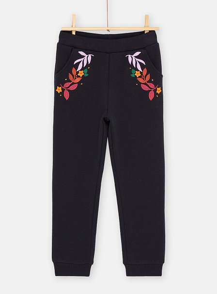 Παιδικό Παντελόνι Φόρμας για Κορίτσια Navy Blue Flowers