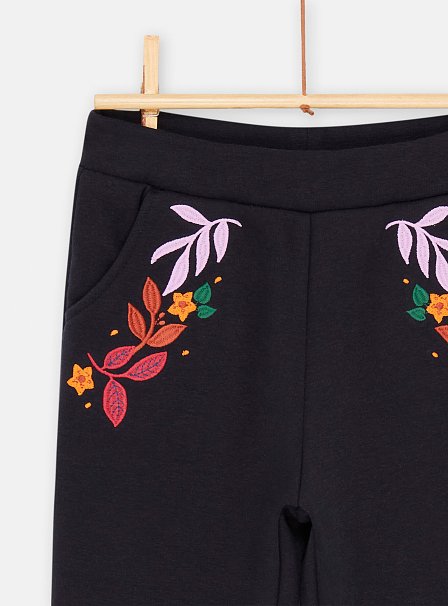 Παιδικό Παντελόνι Φόρμας για Κορίτσια Navy Blue Flowers