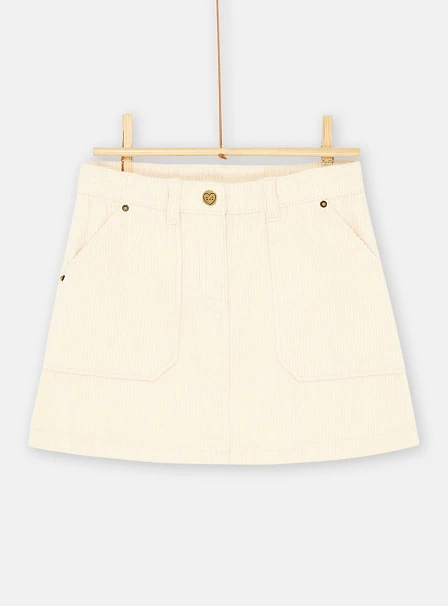 Παιδική Φούστα για Κορίτσια Κοτλέ Λευκή