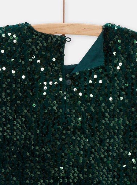 Παιδικό Φόρεμα για Κορίτσια Green Sequins