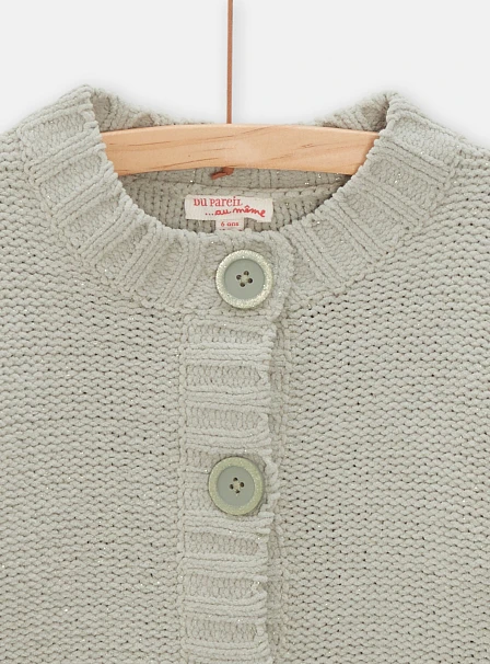 Παιδική Μακρυμάνικη Πλεκτή Ζακέτα για Κορίτσια Khaki