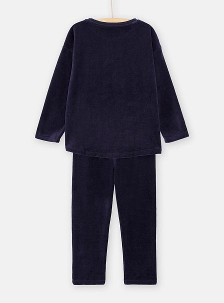 Παιδικές Μακρυμάνικες Πιτζάμες για Κορίτσια Blue Velour Elf