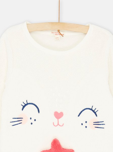 Παιδικές Μακρυμάνικες Πιτζάμες για Κορίτσια White Paws