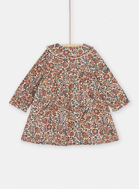 Βρεφικό Μακρυμάνικο Φόρεμα για Κορίτσια Καφέ Floral