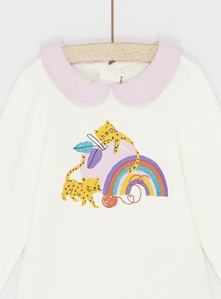 Βρεφικό Μακρυμάνικο Φορμάκι για Κορίτσια White Rainbow