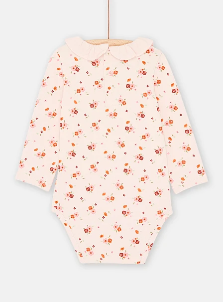 Βρεφικό Μακρυμάνικο Κορμάκι για Κορίτσια Light Pink Flowers