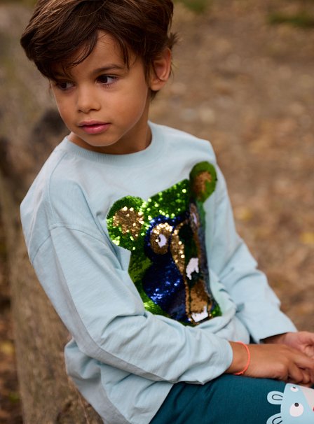 Παιδική Μακρυμάνικη Μπλούζα για Αγόρια Light Blue Bear