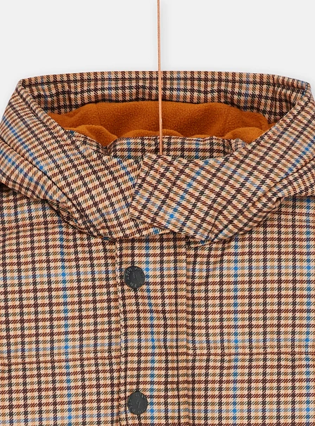 Παιδικό Αδιάβροχο Μπουφάν για Αγόρια Καφέ Καρό